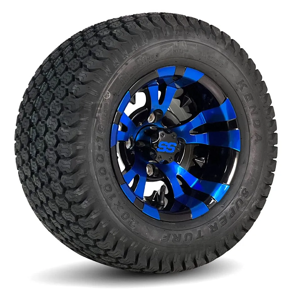 10" Vampire GCS™ Colorway Golf Cart Wheels and 20" Golf Cart Tires Combo - Set of 4 (Choose your tire!)