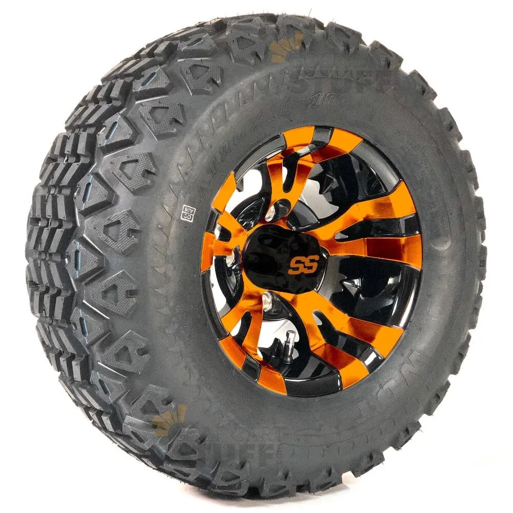 10" Vampire GCS™ Colorway Golf Cart Wheels and 20" Golf Cart Tires Combo - Set of 4 (Choose your tire!)