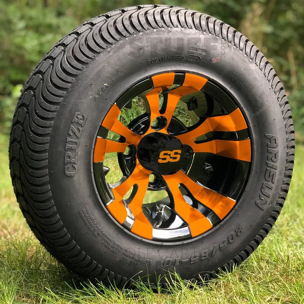 10" Vampire GCS™ Colorway Golf Cart Wheels and 20" Golf Cart Tires Combo - Set of 4 (Choose your tire!)