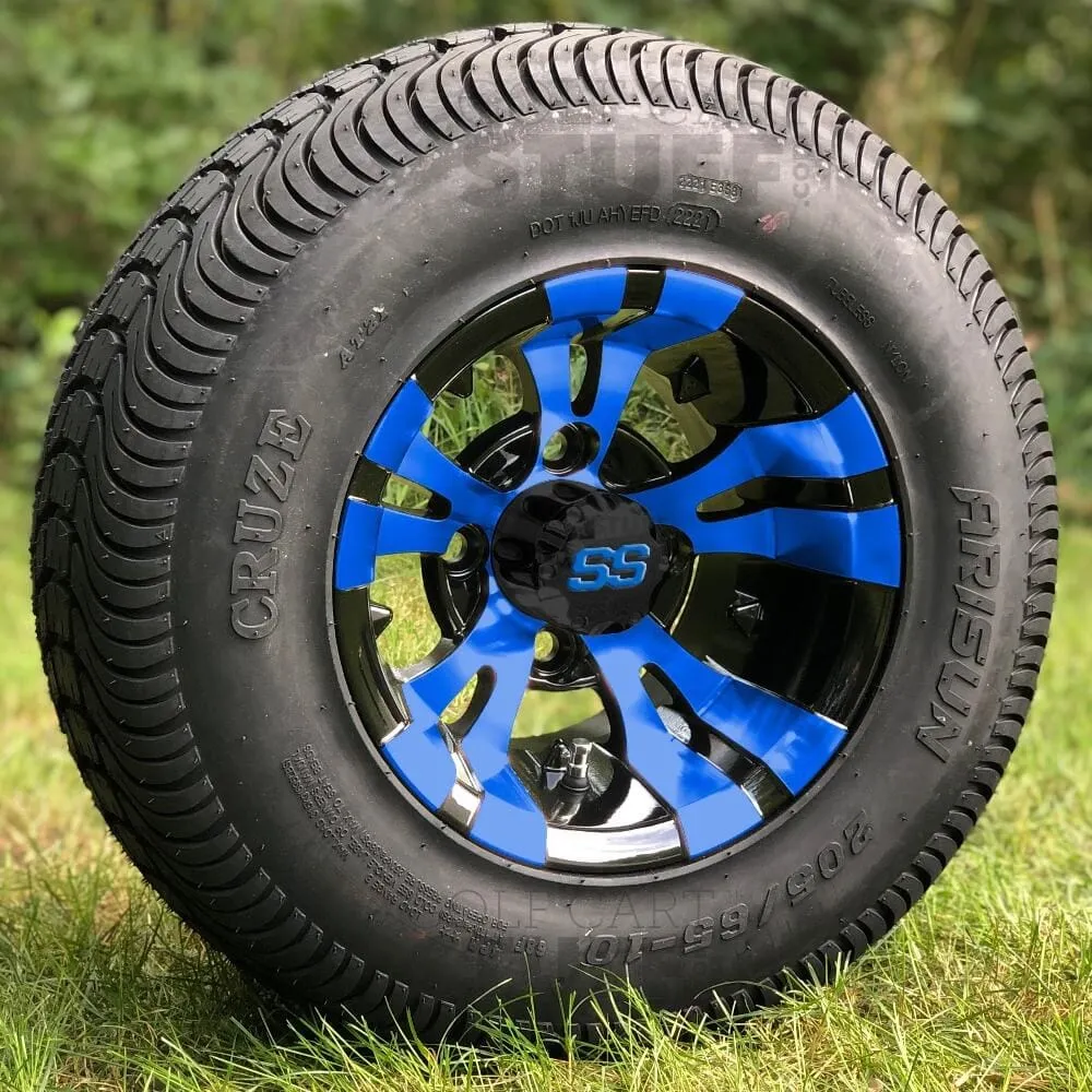 10" Vampire GCS™ Colorway Golf Cart Wheels and 20" Golf Cart Tires Combo - Set of 4 (Choose your tire!)