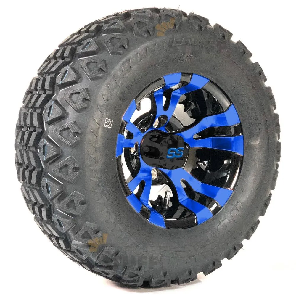 10" Vampire GCS™ Colorway Golf Cart Wheels and 20" Golf Cart Tires Combo - Set of 4 (Choose your tire!)
