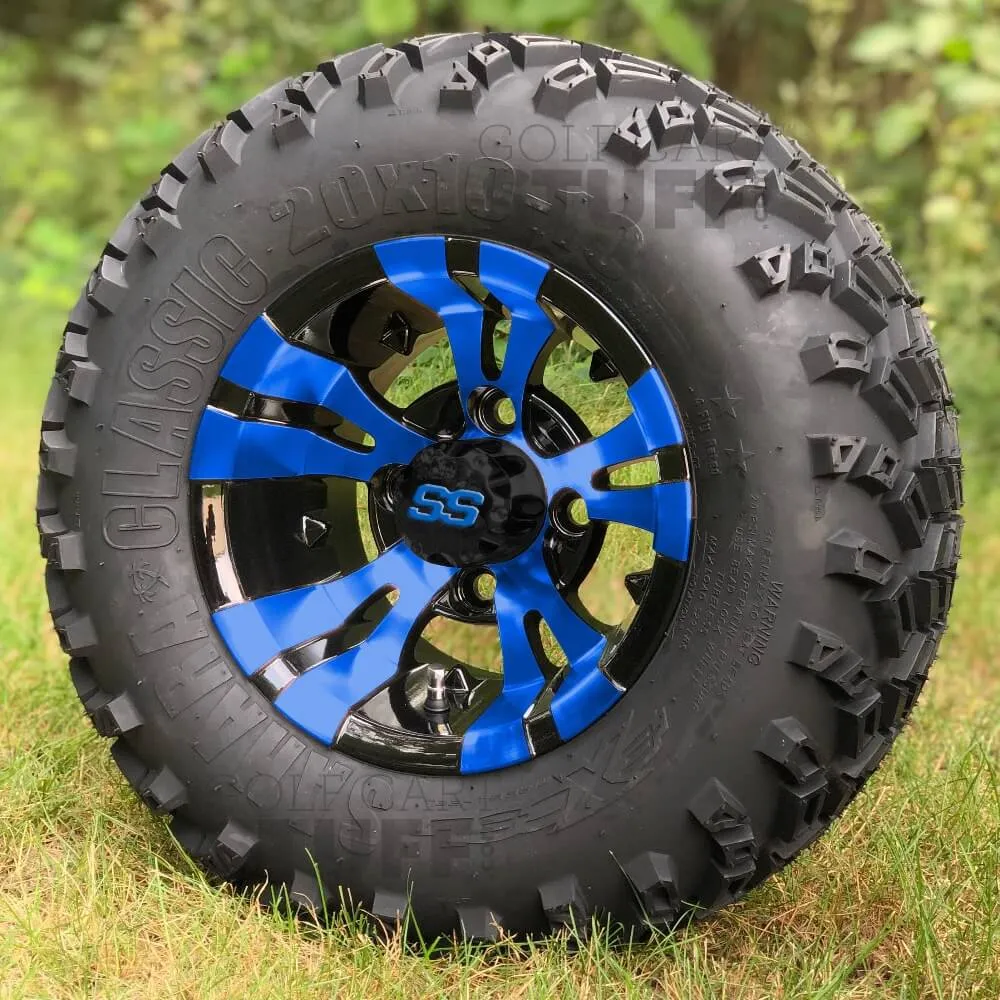 10" Vampire GCS™ Colorway Golf Cart Wheels and 20" Golf Cart Tires Combo - Set of 4 (Choose your tire!)