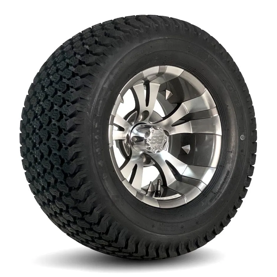 12" Golf Cart Wheels and 23x10.5-12 Kenda K500 Street/Turf Golf Cart Tires Combo - Set of 4 (Choose your wheel!)