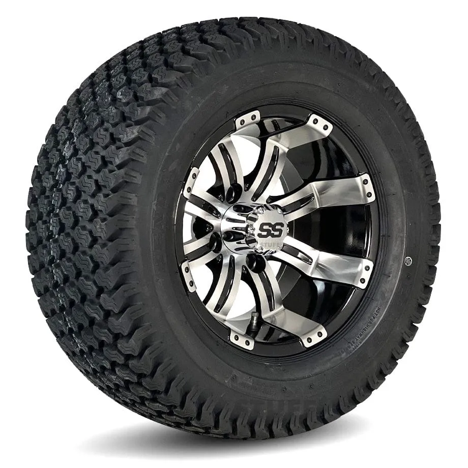 12" Golf Cart Wheels and 23x10.5-12 Kenda K500 Street/Turf Golf Cart Tires Combo - Set of 4 (Choose your wheel!)
