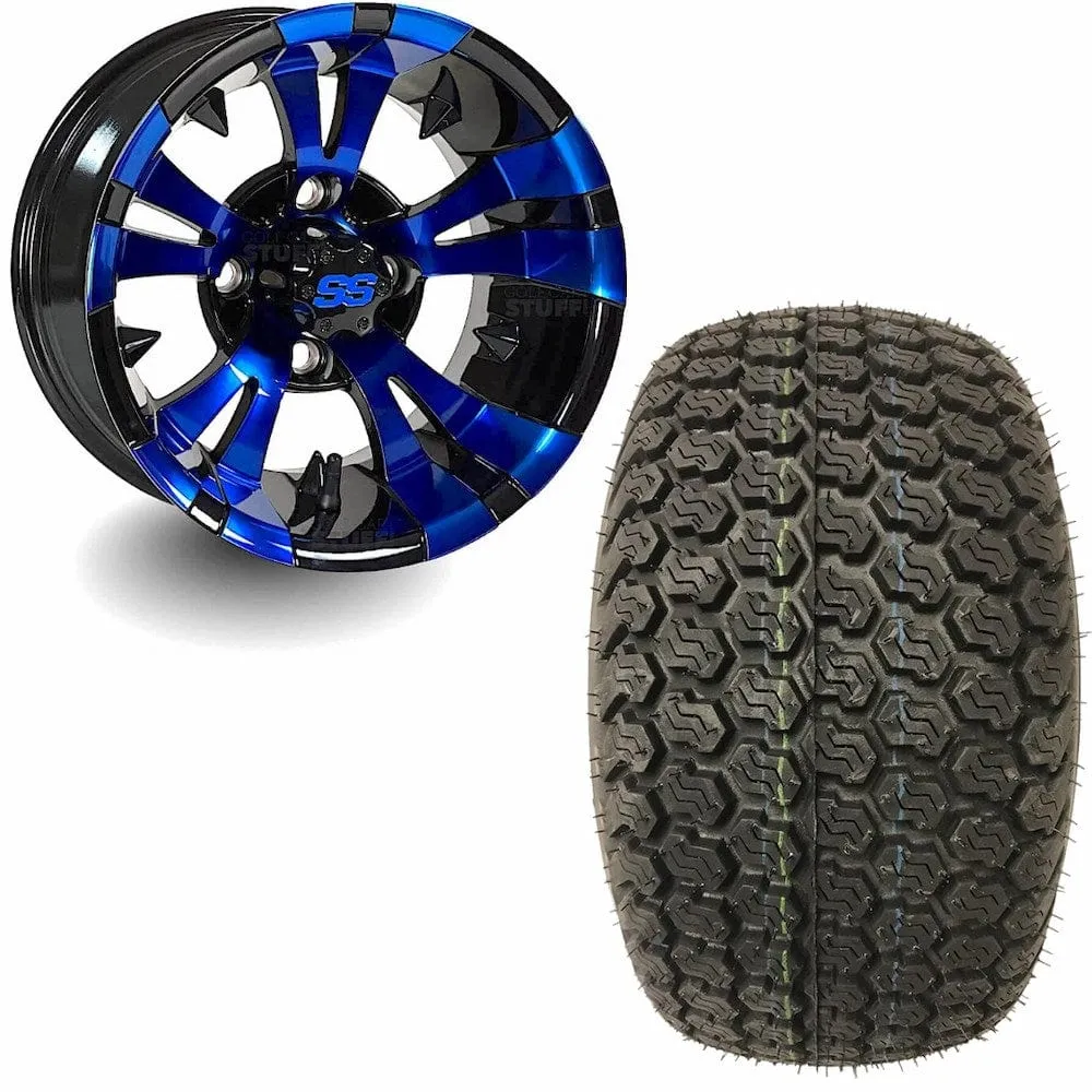 12" Golf Cart Wheels and 23x10.5-12 Kenda K500 Street/Turf Golf Cart Tires Combo - Set of 4 (Choose your wheel!)