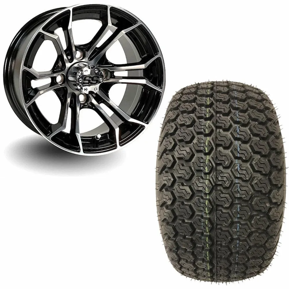 12" Golf Cart Wheels and 23x10.5-12 Kenda K500 Street/Turf Golf Cart Tires Combo - Set of 4 (Choose your wheel!)