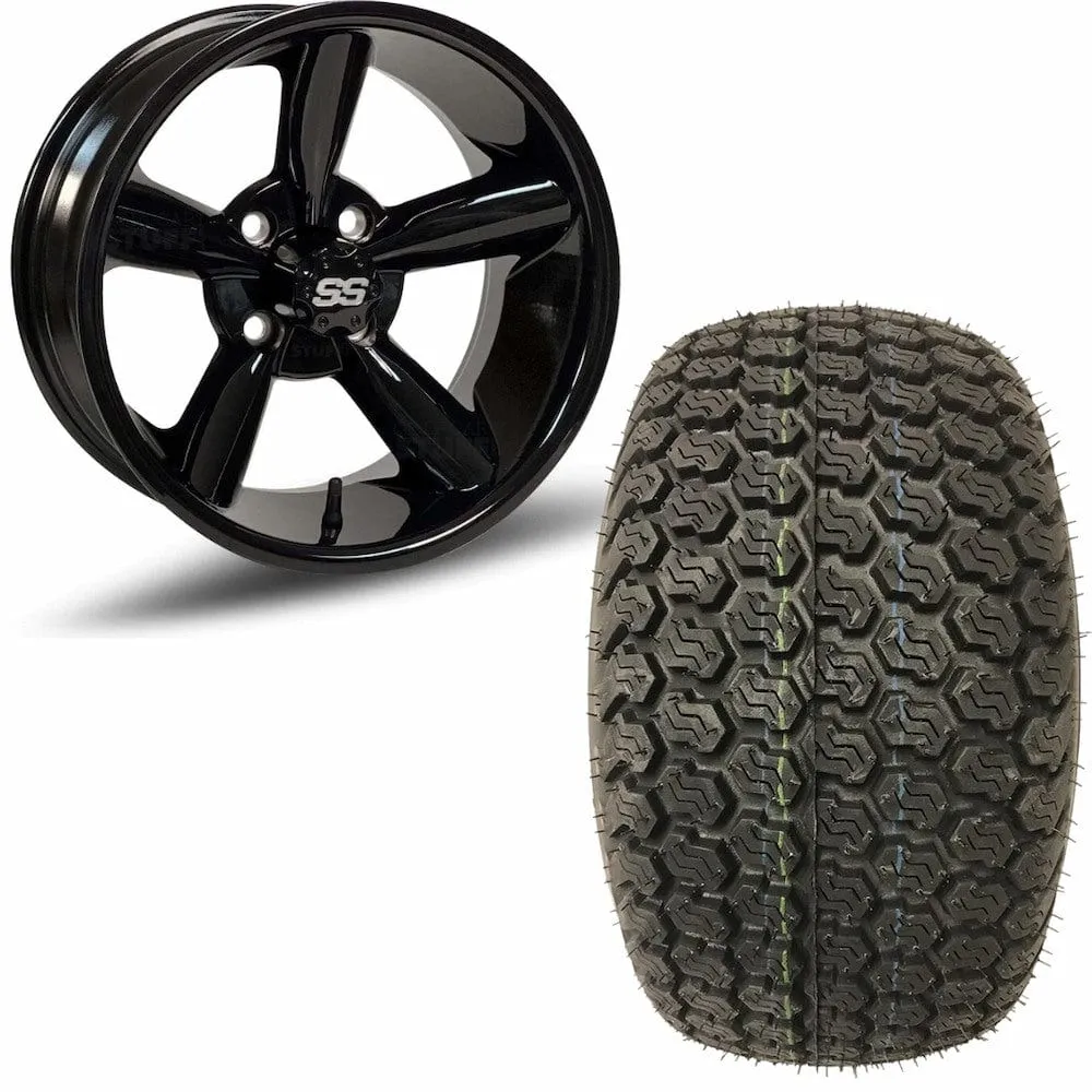 12" Golf Cart Wheels and 23x10.5-12 Kenda K500 Street/Turf Golf Cart Tires Combo - Set of 4 (Choose your wheel!)
