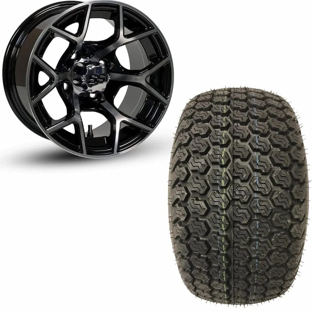 12" Golf Cart Wheels and 23x10.5-12 Kenda K500 Street/Turf Golf Cart Tires Combo - Set of 4 (Choose your wheel!)