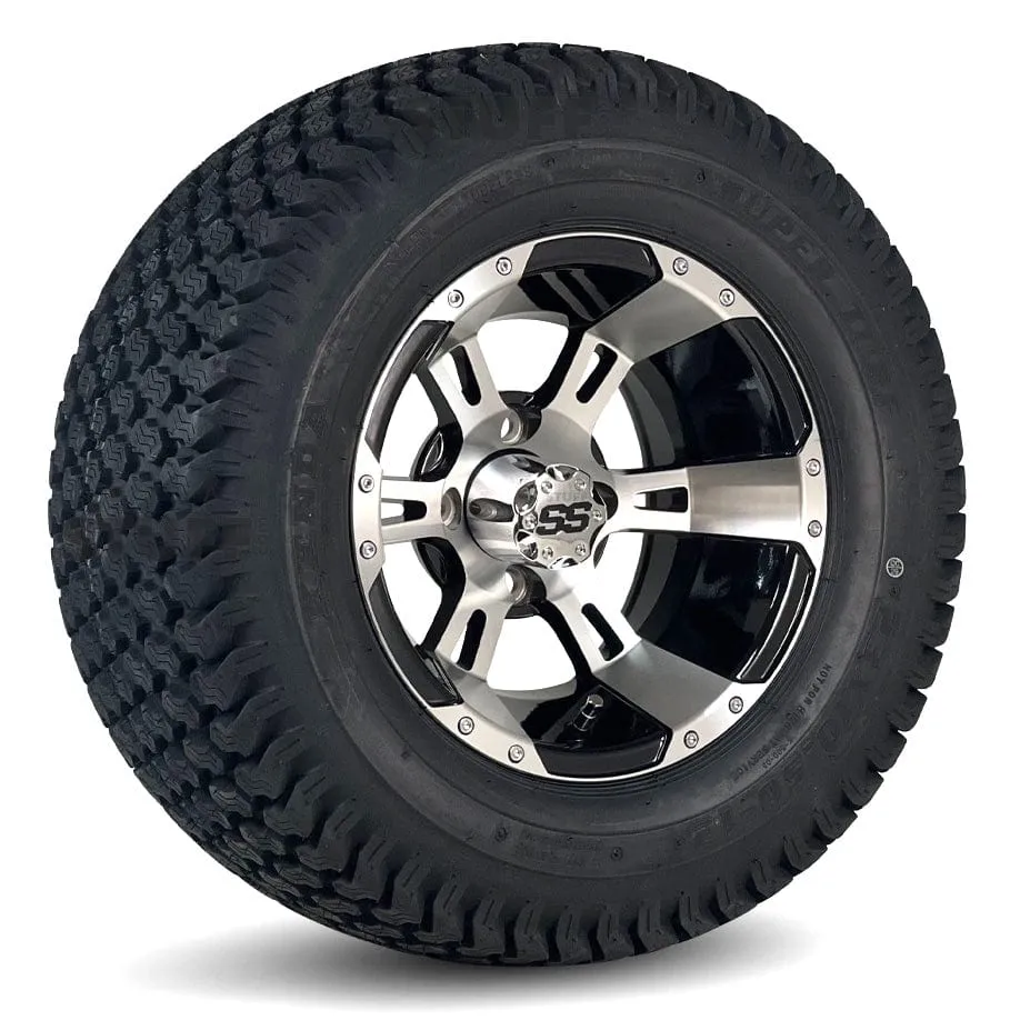 12" Golf Cart Wheels and 23x10.5-12 Kenda K500 Street/Turf Golf Cart Tires Combo - Set of 4 (Choose your wheel!)