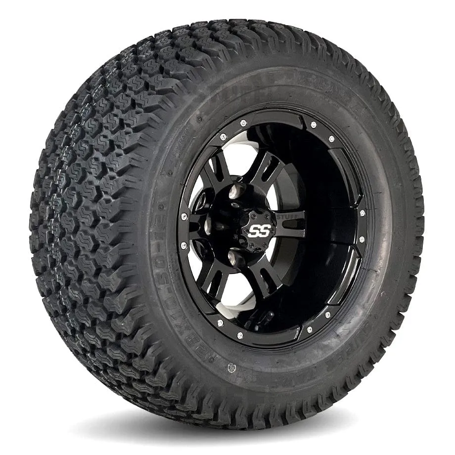 12" Golf Cart Wheels and 23x10.5-12 Kenda K500 Street/Turf Golf Cart Tires Combo - Set of 4 (Choose your wheel!)