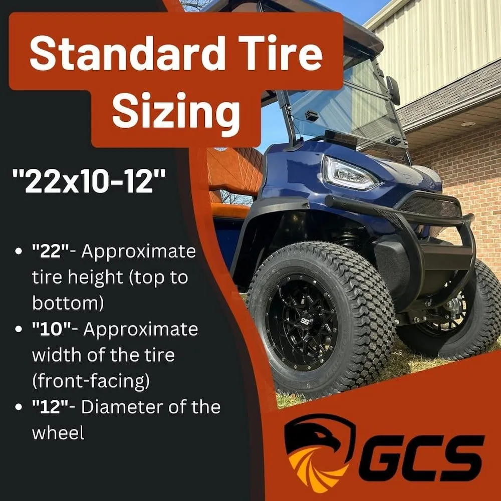 12" Vampire GCS™ Colorway Golf Cart Wheels and 22" Golf Cart Tires Combo - Set of 4 (Choose your tire!)