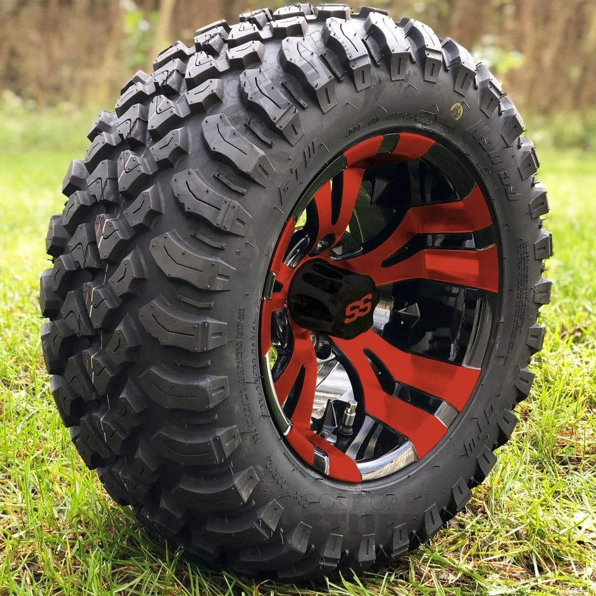 12" Vampire GCS™ Colorway Golf Cart Wheels and 22" Golf Cart Tires Combo - Set of 4 (Choose your tire!)
