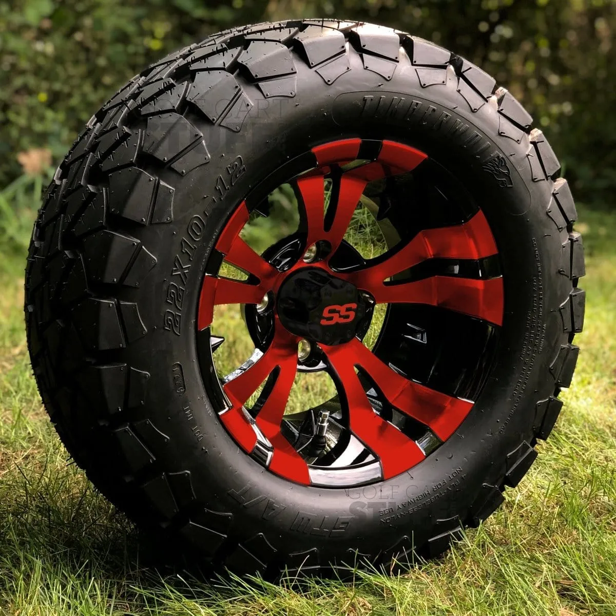12" Vampire GCS™ Colorway Golf Cart Wheels and 22" Golf Cart Tires Combo - Set of 4 (Choose your tire!)