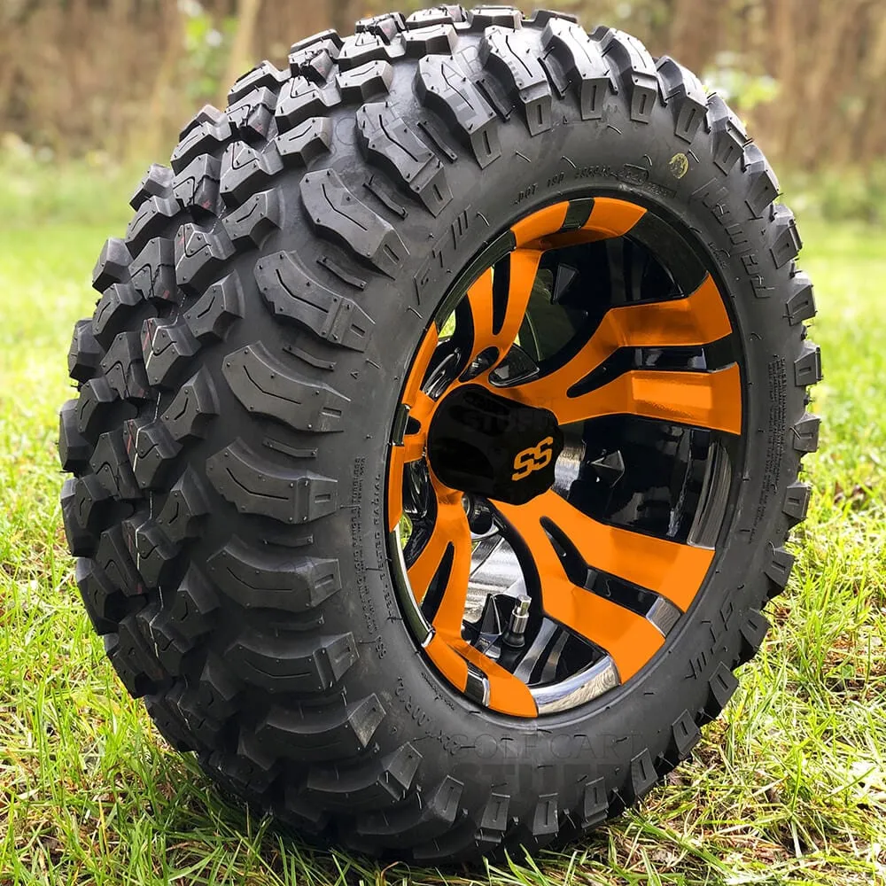 12" Vampire GCS™ Colorway Golf Cart Wheels and 22" Golf Cart Tires Combo - Set of 4 (Choose your tire!)