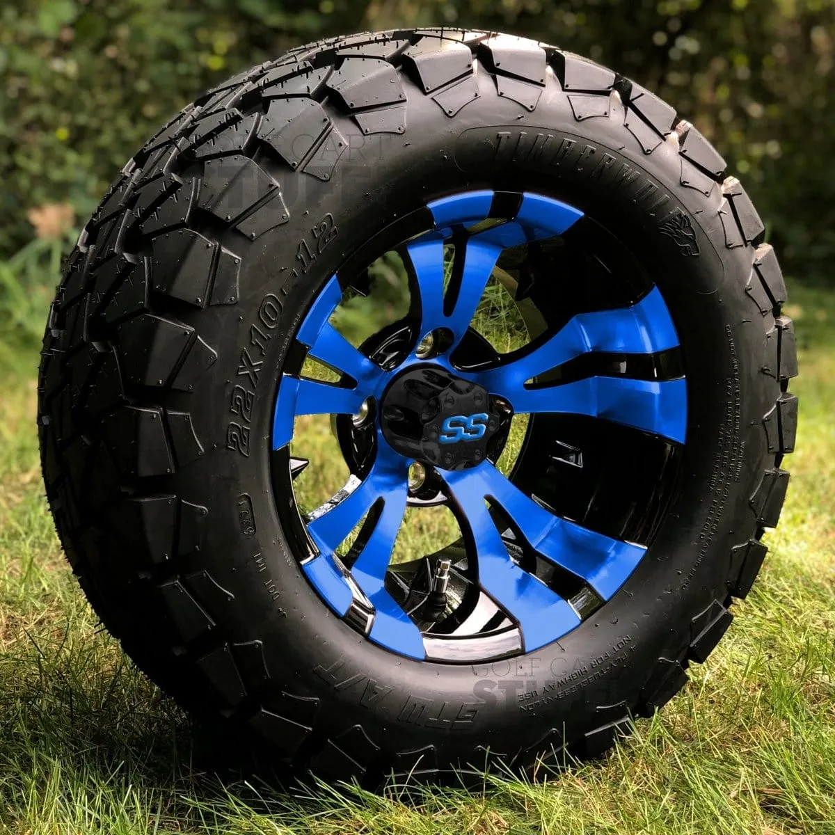 12" Vampire GCS™ Colorway Golf Cart Wheels and 22" Golf Cart Tires Combo - Set of 4 (Choose your tire!)