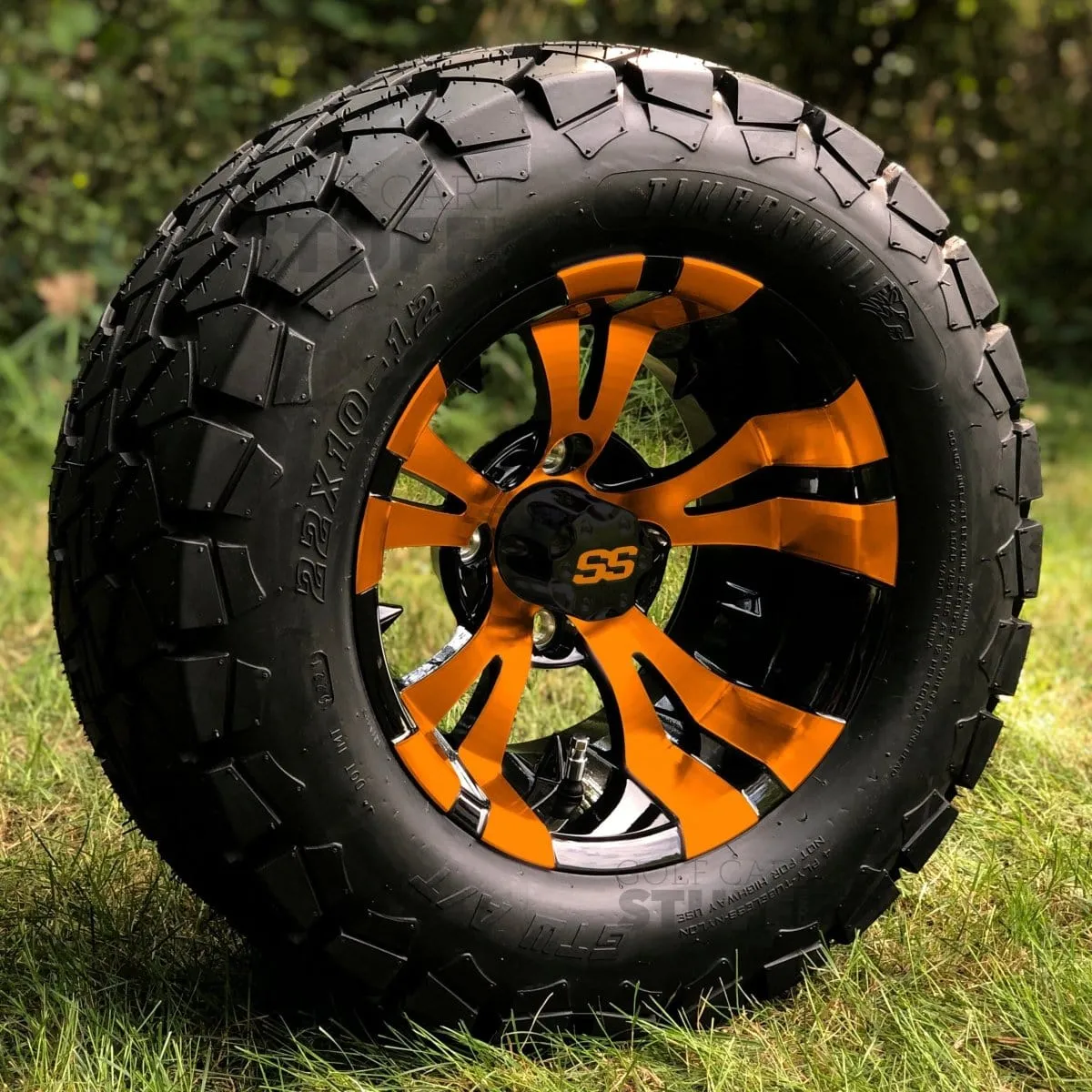 12" Vampire GCS™ Colorway Golf Cart Wheels and 22" Golf Cart Tires Combo - Set of 4 (Choose your tire!)