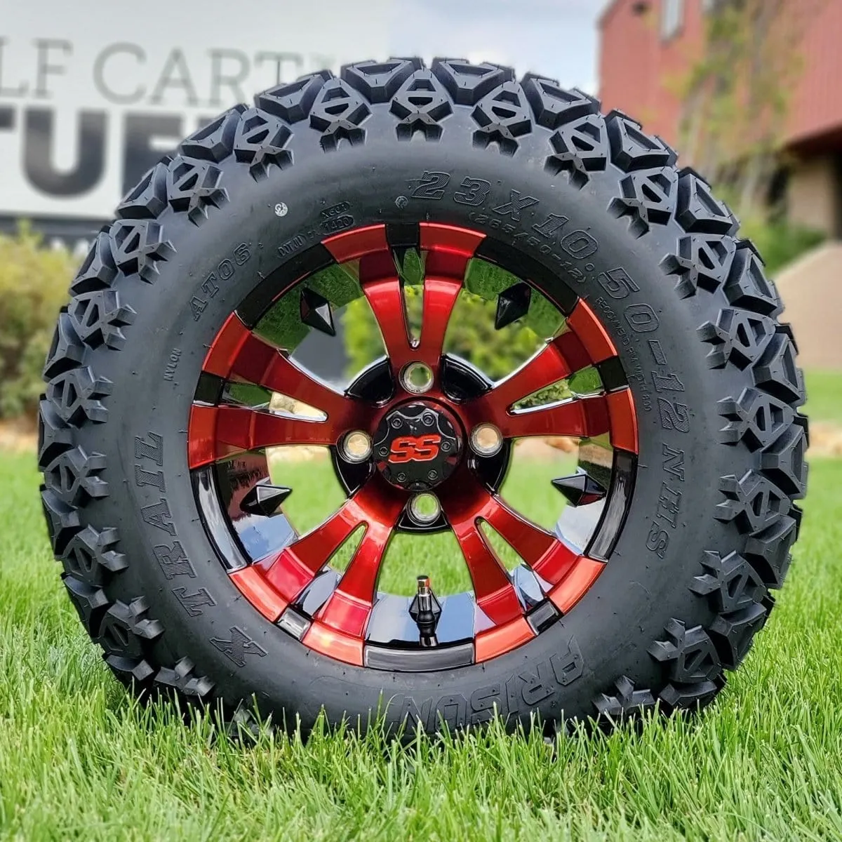 12" Vampire GCS™ Colorway Golf Cart Wheels and 23" Golf Cart Tires Combo - Set of 4 (Choose your tire!)
