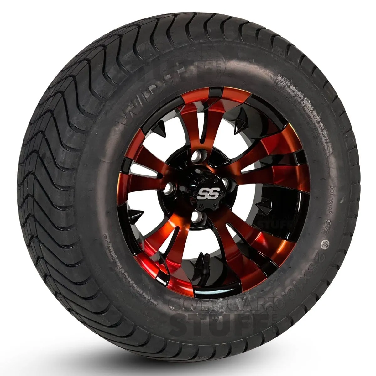 12" Vampire GCS™ Colorway Golf Cart Wheels and 23" Golf Cart Tires Combo - Set of 4 (Choose your tire!)