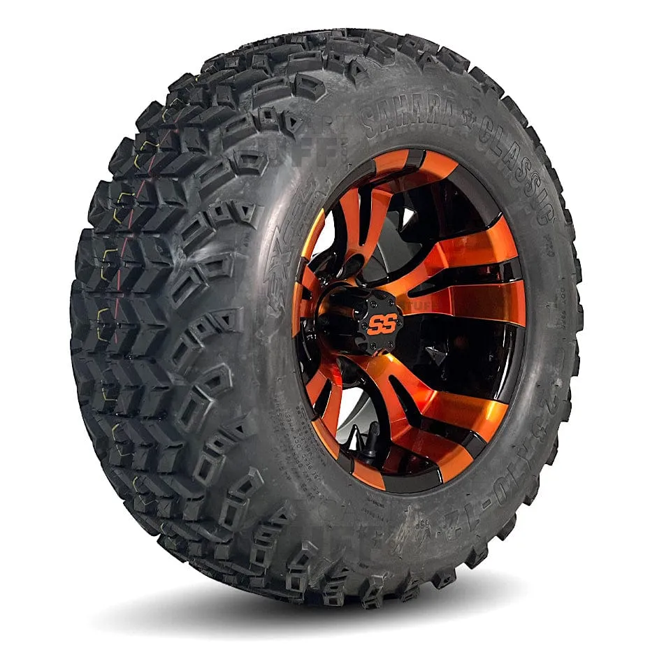 12" Vampire GCS™ Colorway Golf Cart Wheels and 23" Golf Cart Tires Combo - Set of 4 (Choose your tire!)
