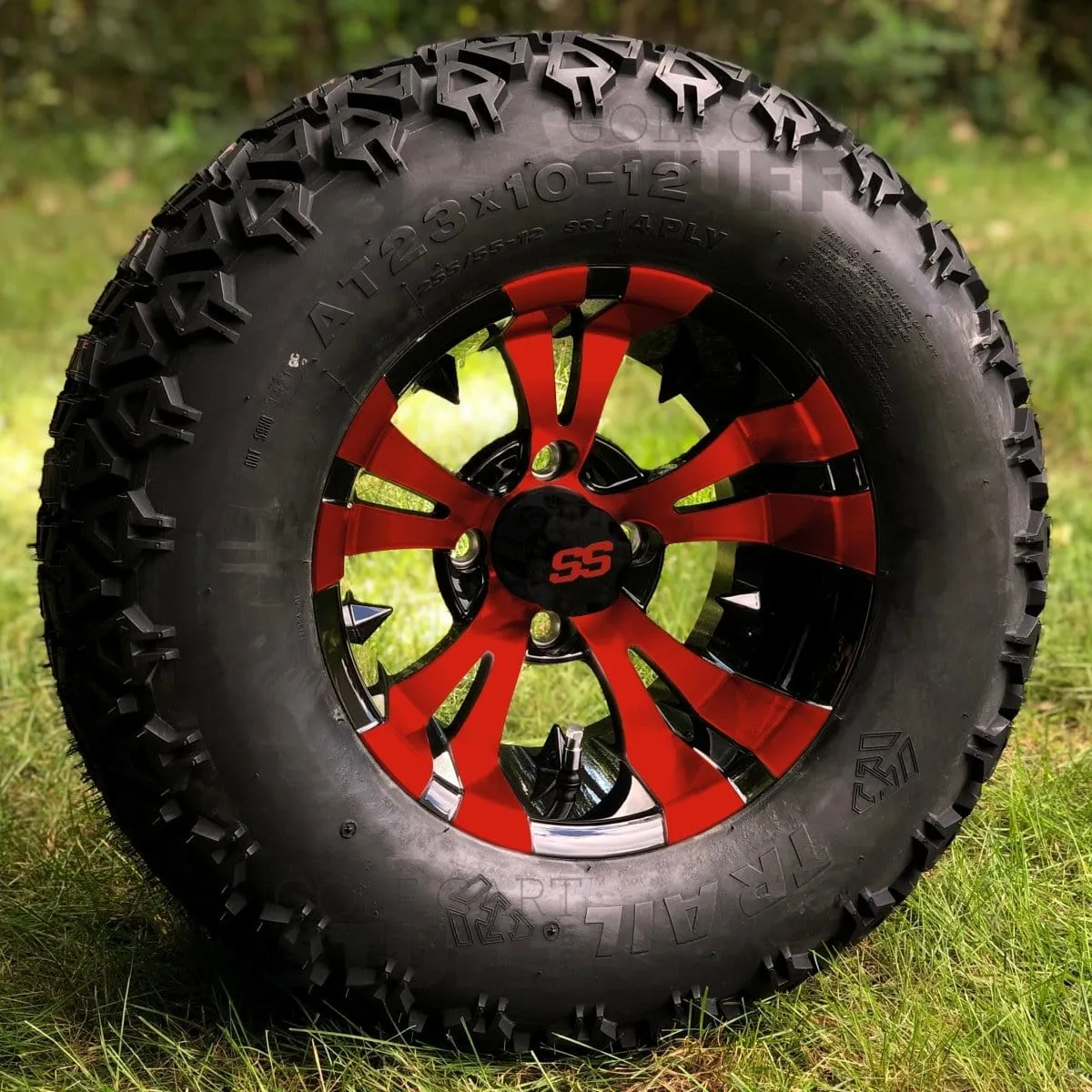 12" Vampire GCS™ Colorway Golf Cart Wheels and 23" Golf Cart Tires Combo - Set of 4 (Choose your tire!)