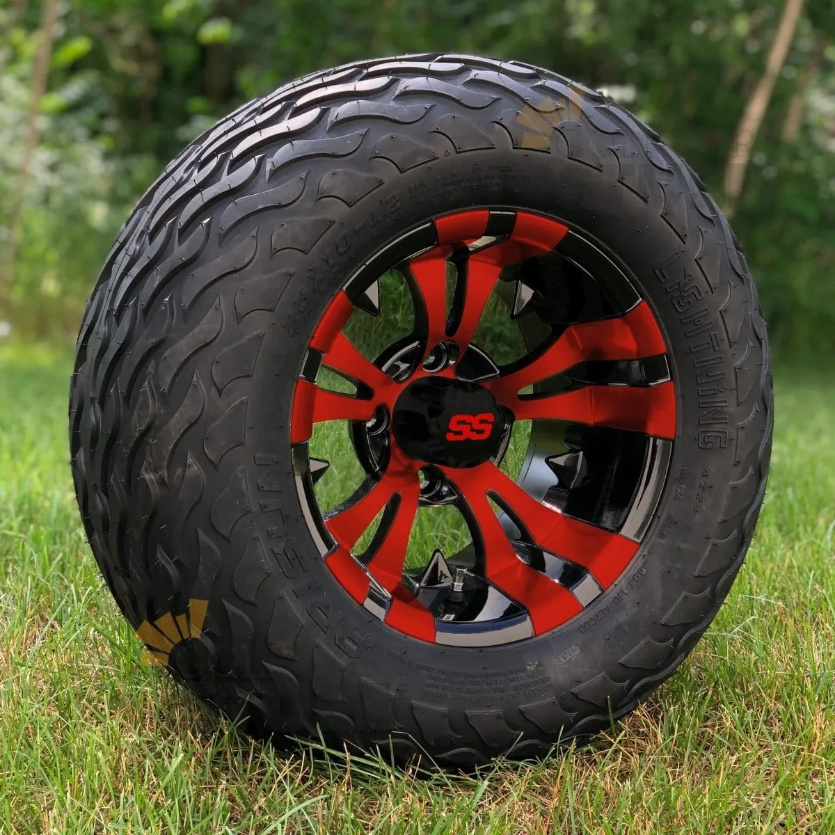 12" Vampire GCS™ Colorway Golf Cart Wheels and 23" Golf Cart Tires Combo - Set of 4 (Choose your tire!)