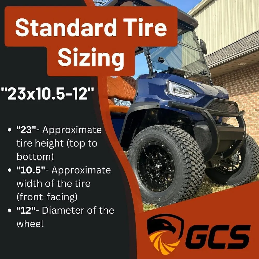 12" Vampire GCS™ Colorway Golf Cart Wheels and 23" Golf Cart Tires Combo - Set of 4 (Choose your tire!)