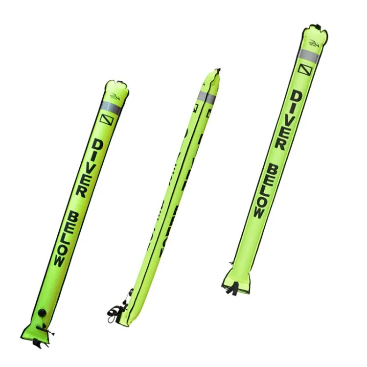 210D Nylon Automatic Seal Safety Signal Diving Mark Diving Buoy, Size:120 x 15cm(Fluorescent Yellow)