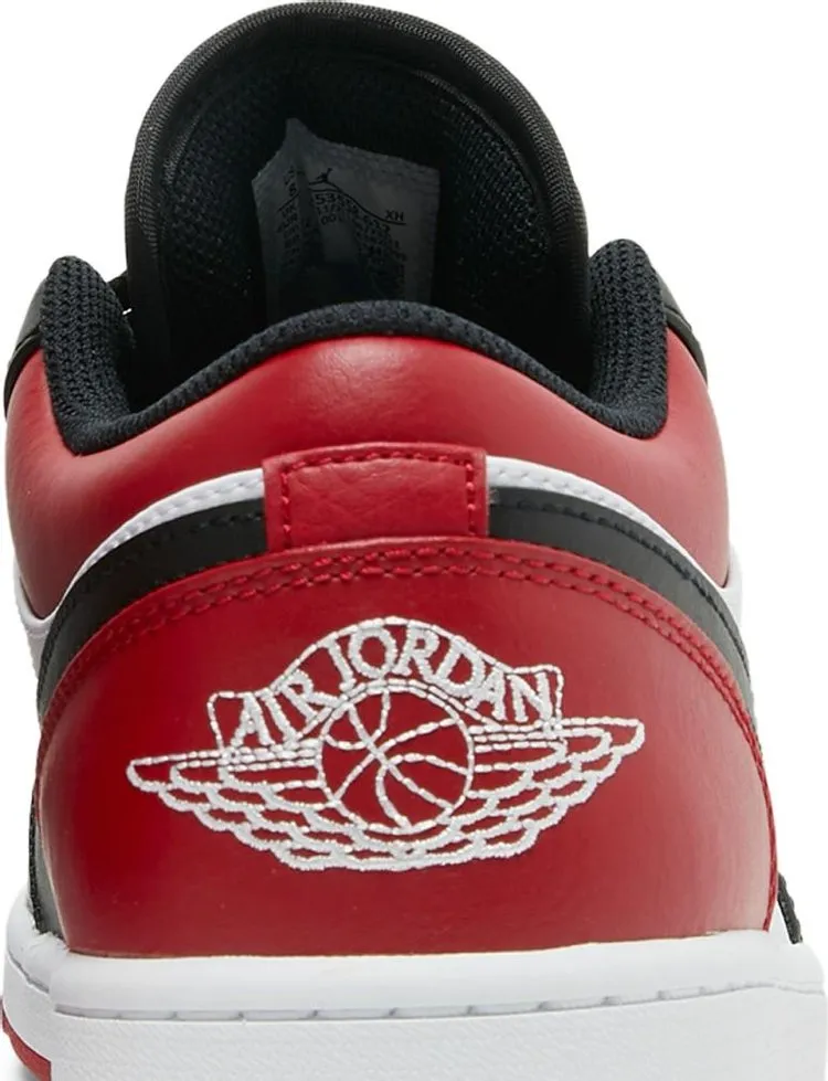 Air Jordan 1 Low Bred Toe Sneakers, Red