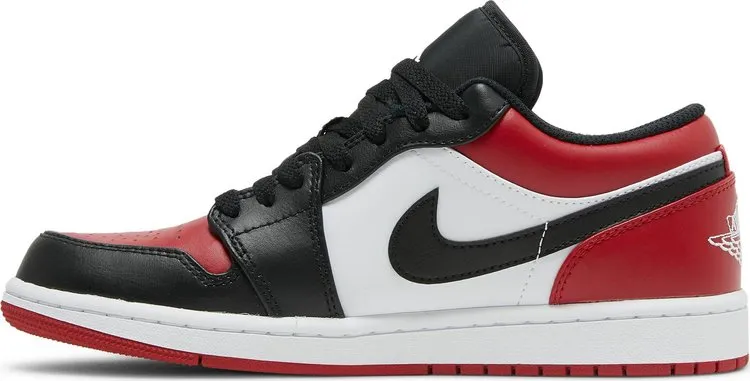 Air Jordan 1 Low Bred Toe Sneakers, Red
