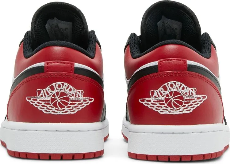 Air Jordan 1 Low Bred Toe Sneakers, Red