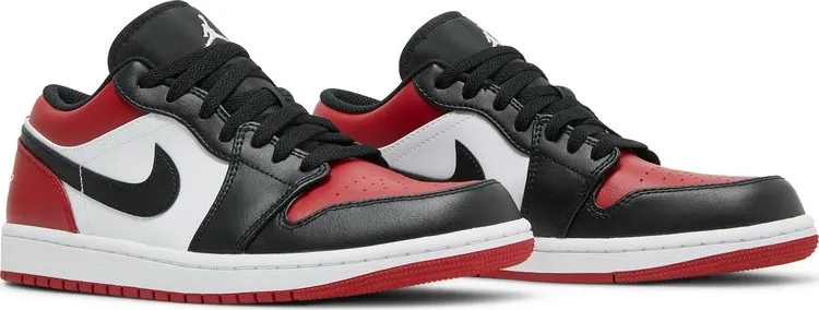 Air Jordan 1 Low Bred Toe Sneakers, Red
