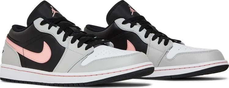 Air Jordan 1 Low Gray Fog Bleached Coral Sneakers, black
