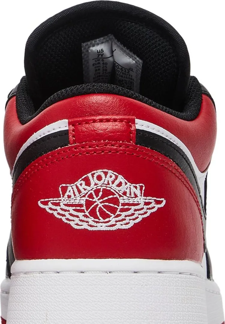 Air Jordan 1 Low GS Bred Toe Sneakers, Red