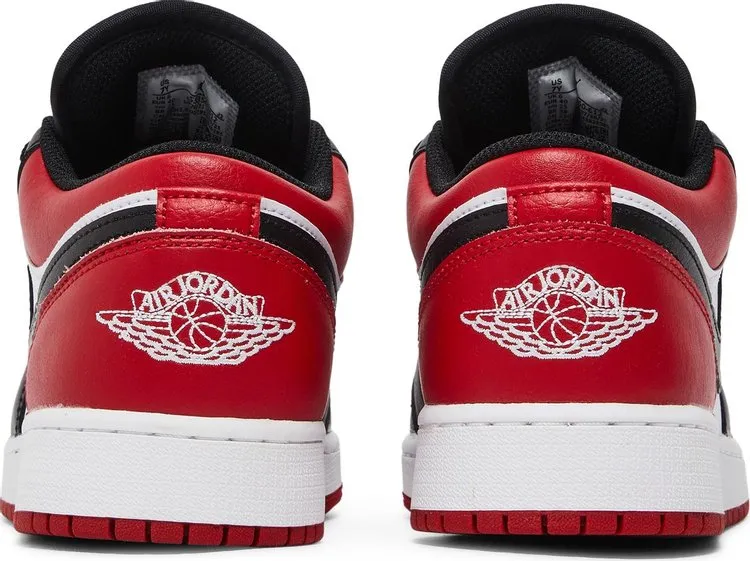 Air Jordan 1 Low GS Bred Toe Sneakers, Red