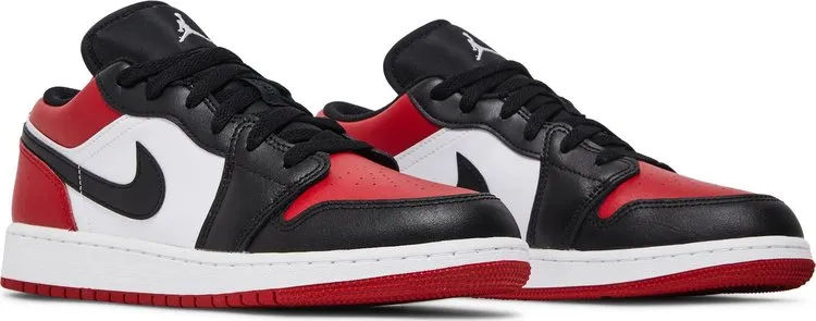 Air Jordan 1 Low GS Bred Toe Sneakers, Red