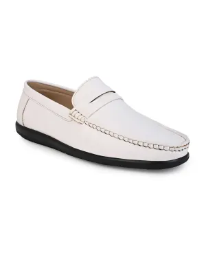 Alberto Torresi White Slip On Loafer