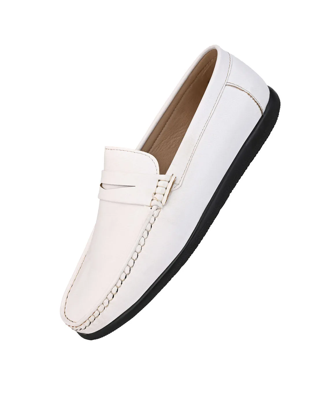 Alberto Torresi White Slip On Loafer