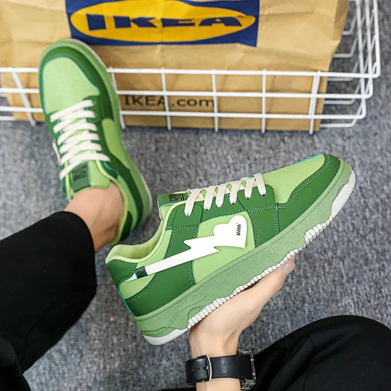 Amozae-2024 Hot Fashion Green Skateboard Shoes Men Streetwear Hip Hop Sneakers for Men Designer Platform Men's Sneaker