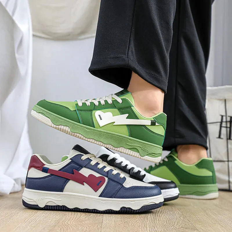 Amozae-2024 Hot Fashion Green Skateboard Shoes Men Streetwear Hip Hop Sneakers for Men Designer Platform Men's Sneaker