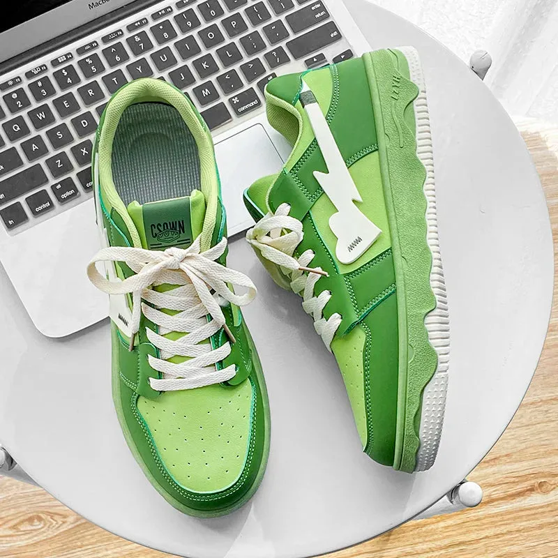 Amozae-2024 Hot Fashion Green Skateboard Shoes Men Streetwear Hip Hop Sneakers for Men Designer Platform Men's Sneaker
