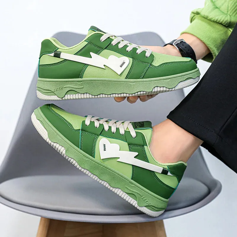 Amozae-2024 Hot Fashion Green Skateboard Shoes Men Streetwear Hip Hop Sneakers for Men Designer Platform Men's Sneaker