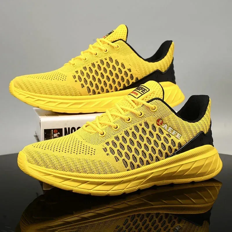 Amozae-BKQU Men Sport Shoes Breathable Mesh Outdoor High Quality Fashion Comfortable Non Slip Mens Running Shoes Soft Trainers Snaekers