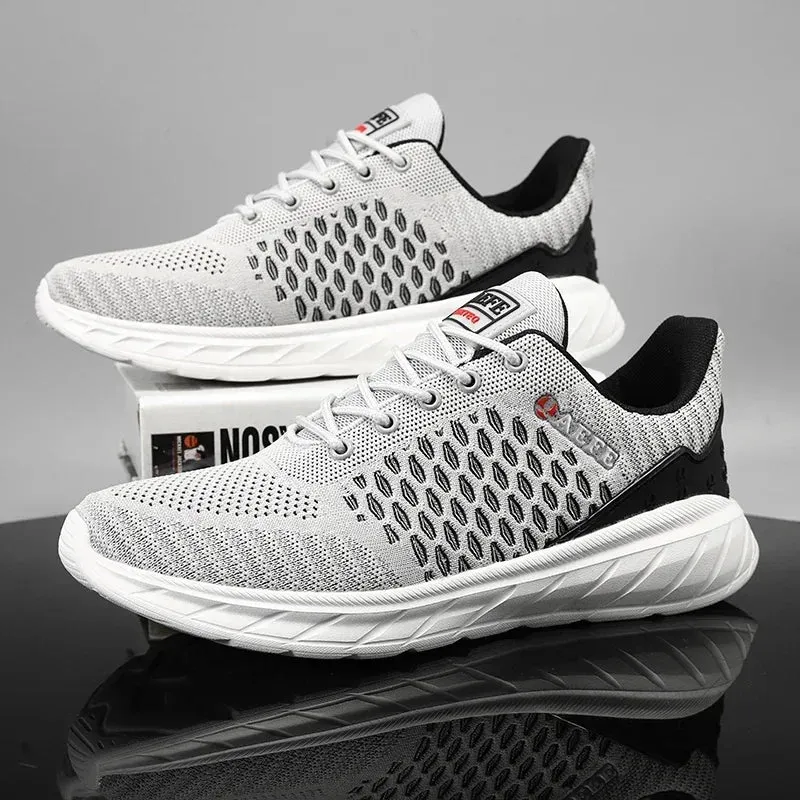 Amozae-BKQU Men Sport Shoes Breathable Mesh Outdoor High Quality Fashion Comfortable Non Slip Mens Running Shoes Soft Trainers Snaekers