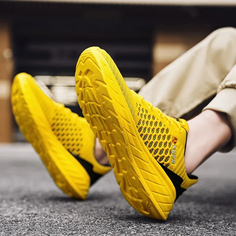 Amozae-BKQU Men Sport Shoes Breathable Mesh Outdoor High Quality Fashion Comfortable Non Slip Mens Running Shoes Soft Trainers Snaekers