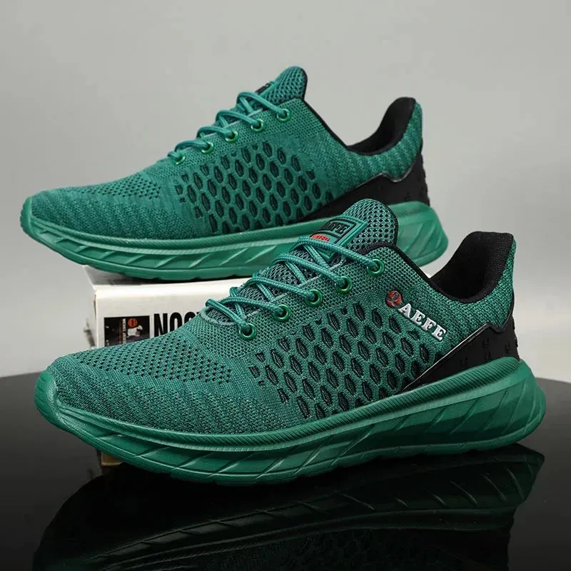 Amozae-BKQU Men Sport Shoes Breathable Mesh Outdoor High Quality Fashion Comfortable Non Slip Mens Running Shoes Soft Trainers Snaekers