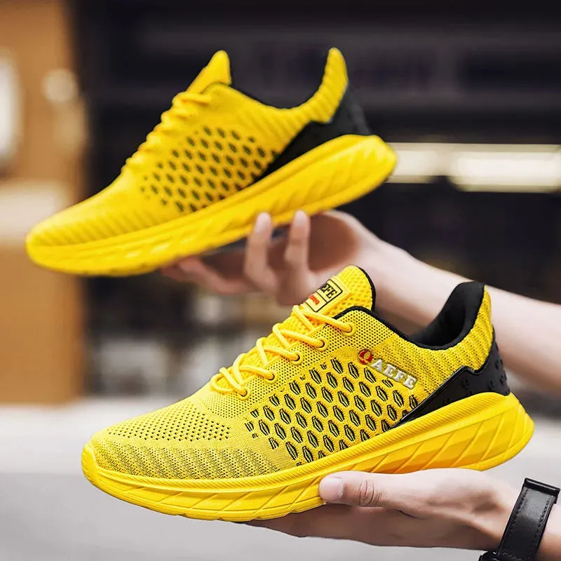 Amozae-BKQU Men Sport Shoes Breathable Mesh Outdoor High Quality Fashion Comfortable Non Slip Mens Running Shoes Soft Trainers Snaekers