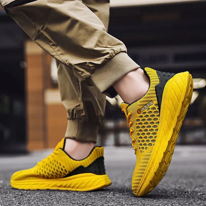 Amozae-BKQU Men Sport Shoes Breathable Mesh Outdoor High Quality Fashion Comfortable Non Slip Mens Running Shoes Soft Trainers Snaekers