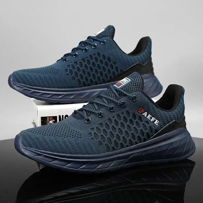 Amozae-BKQU Men Sport Shoes Breathable Mesh Outdoor High Quality Fashion Comfortable Non Slip Mens Running Shoes Soft Trainers Snaekers