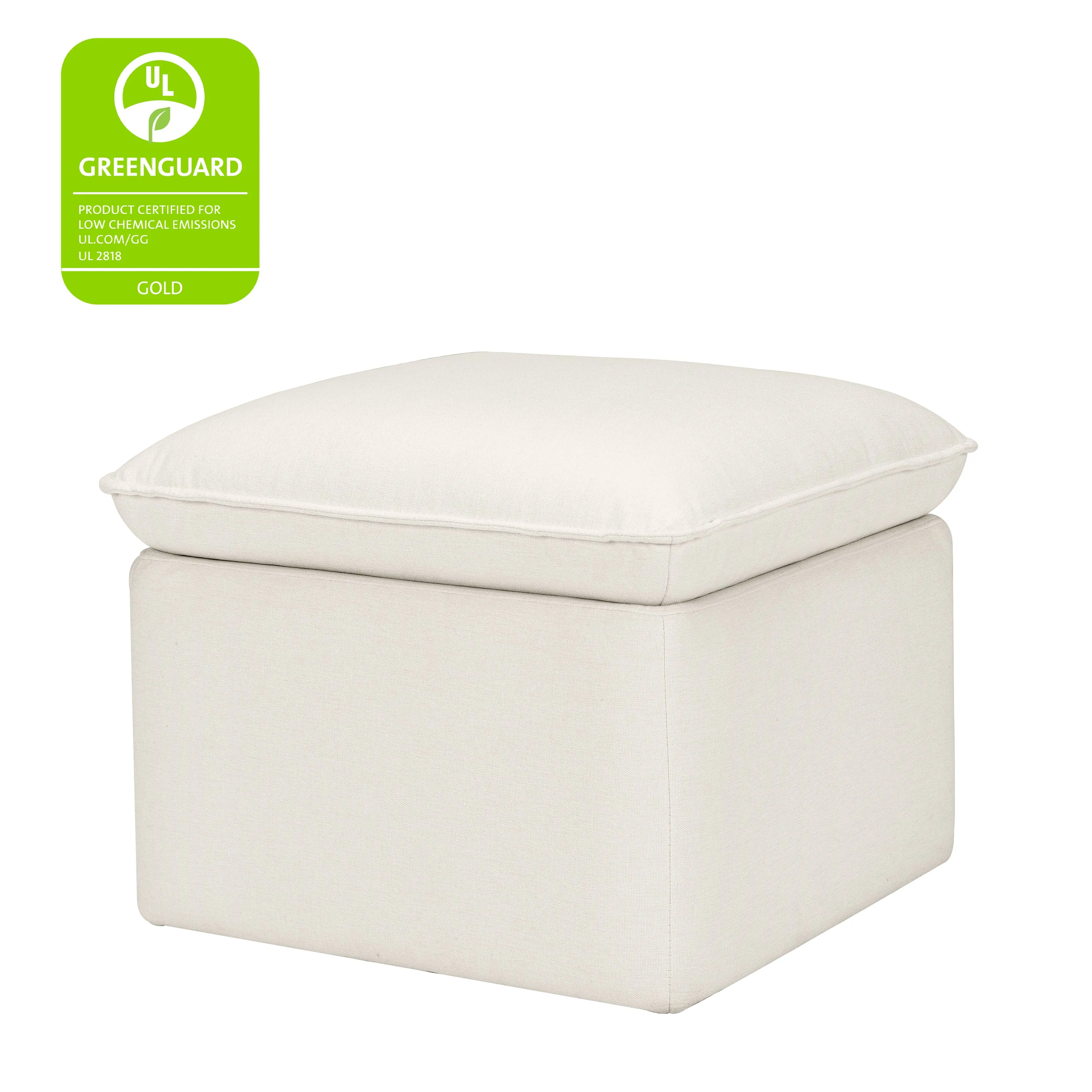 Babyletto Cali Storage Ottoman in Eco-Performance Fabric with USB port | Water Repellent & Stain Resistant