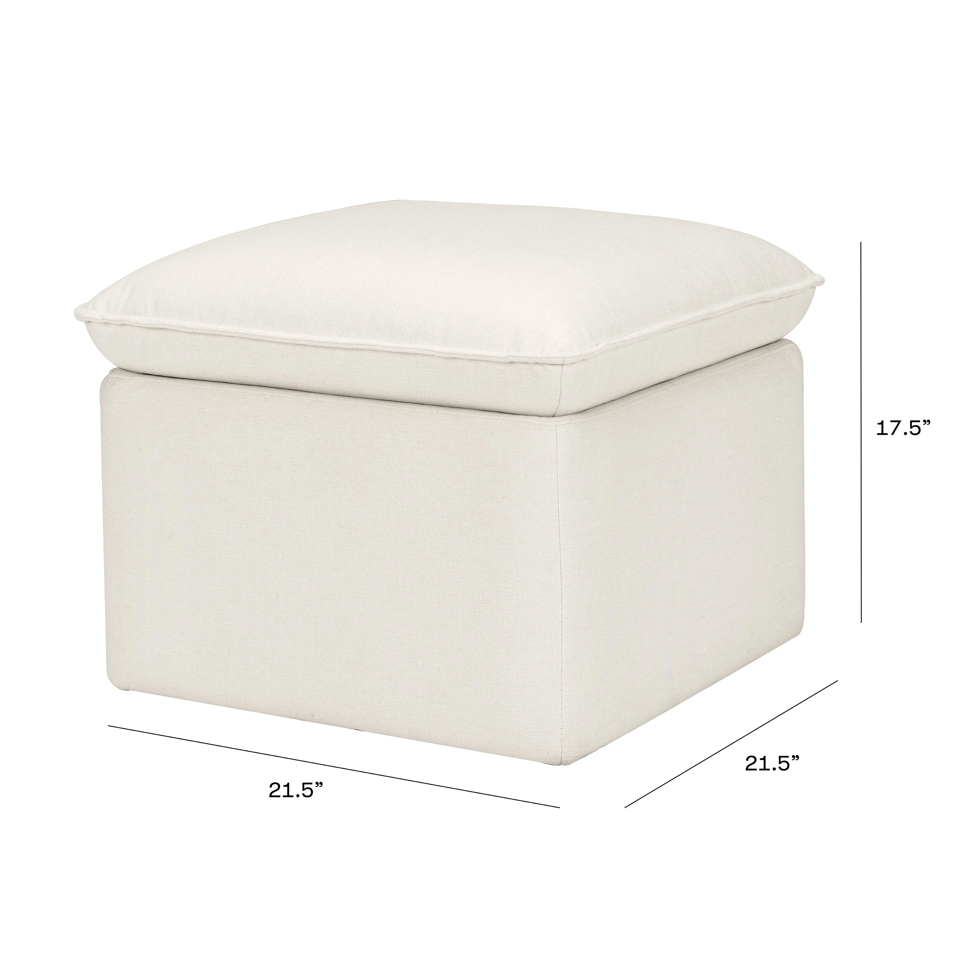 Babyletto Cali Storage Ottoman in Eco-Performance Fabric with USB port | Water Repellent & Stain Resistant